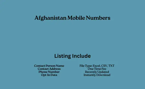 Afghanistan mobile numbers
