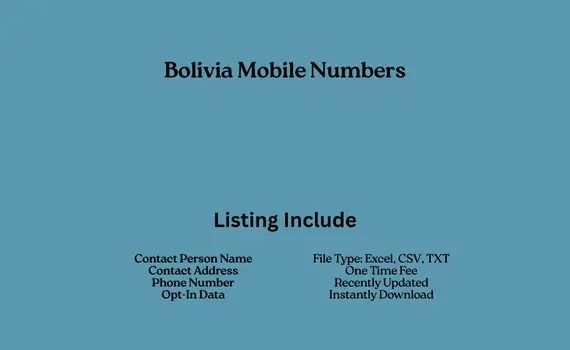 Bolivia mobile numbers