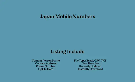 Japan mobile numbers