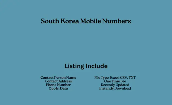 South Korea mobile numbers